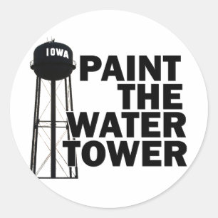 Water Tower Classic Round Sticker