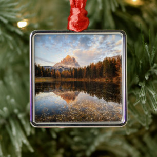 Water Tre Cime Di Lavaredo Italy Metal Tree Decoration