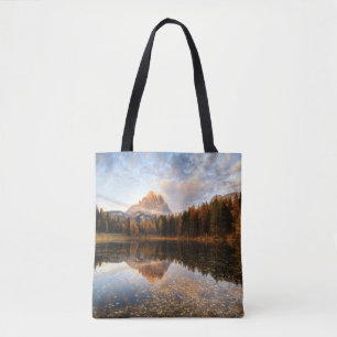 Water   Tre Cime Di Lavaredo Italy Tote Bag