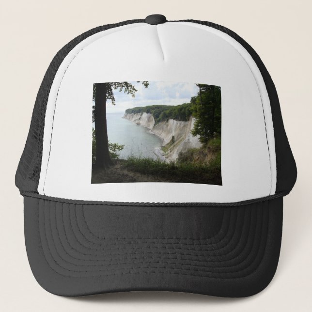 Water Trees Nature Cliffs Peace Love Destiny Trucker Hat (Front)