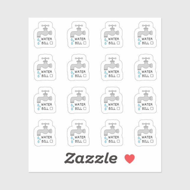 Water Utility Bill Due Budgeting Reminder Planner (Sheet)