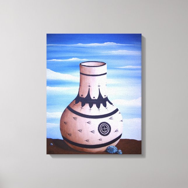 Water Vase & Turquoise Canvas Print (Front)
