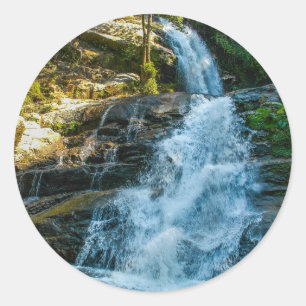 Water Waterfall Nature Park Country Destiny Classic Round Sticker