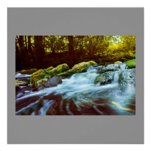 Water Waterfall Rock Green Nature Name Personalise Poster