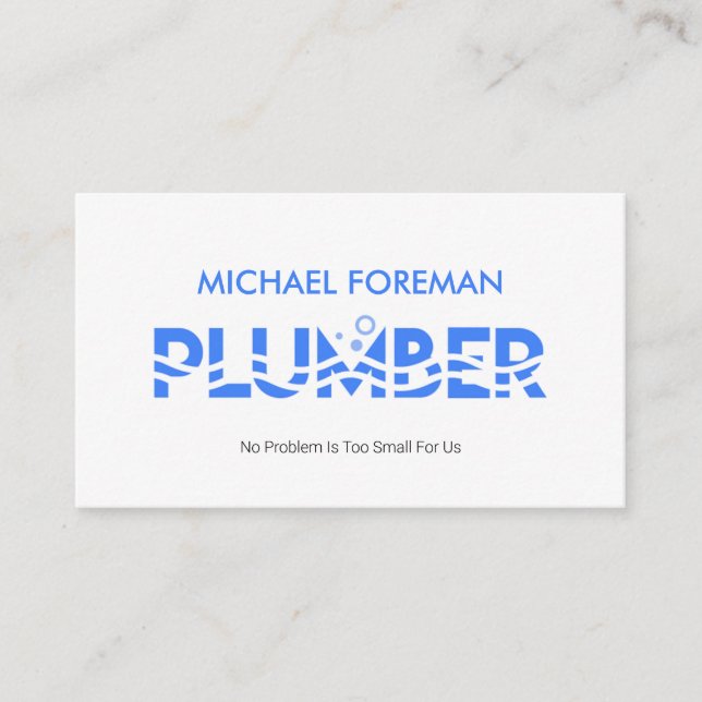 Water Wave Plumber Signage Plumbing Business Card (Front)