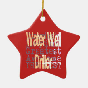 Water Well Driller Extraordinaire Ceramic Tree Decoration