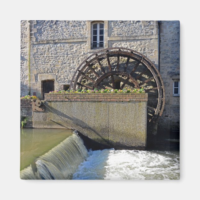 Water wheel at Bayeux in France Magnet (Front)