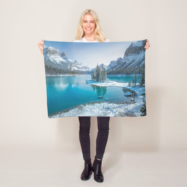 Water | Winter Jasper National Park, Canada Fleece Blanket (In Situ)