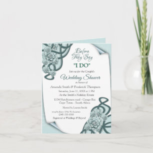 Water-wise Succulents in Mint blue Couple Shower Invitation