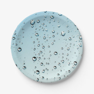 Water with bubbles paper plate