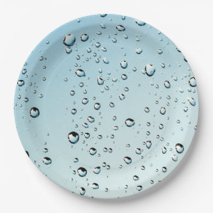 Water with bubbles paper plate