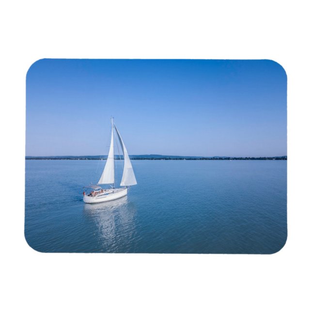 Water | Yacht at Lake Balaton Lake Hungary Magnet (Horizontal)
