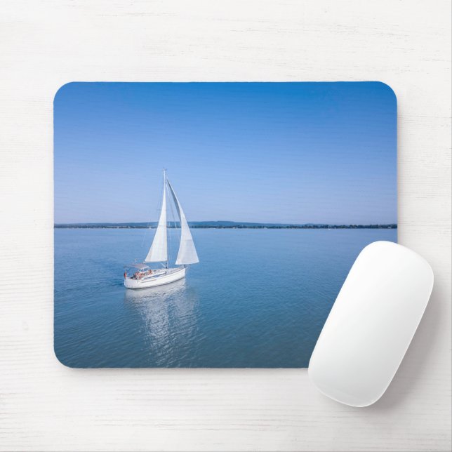 Water | Yacht at Lake Balaton Lake Hungary Mouse Mat (With Mouse)