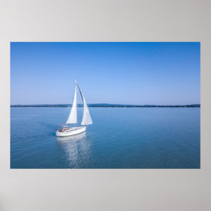 Water   Yacht at Lake Balaton Lake Hungary Poster