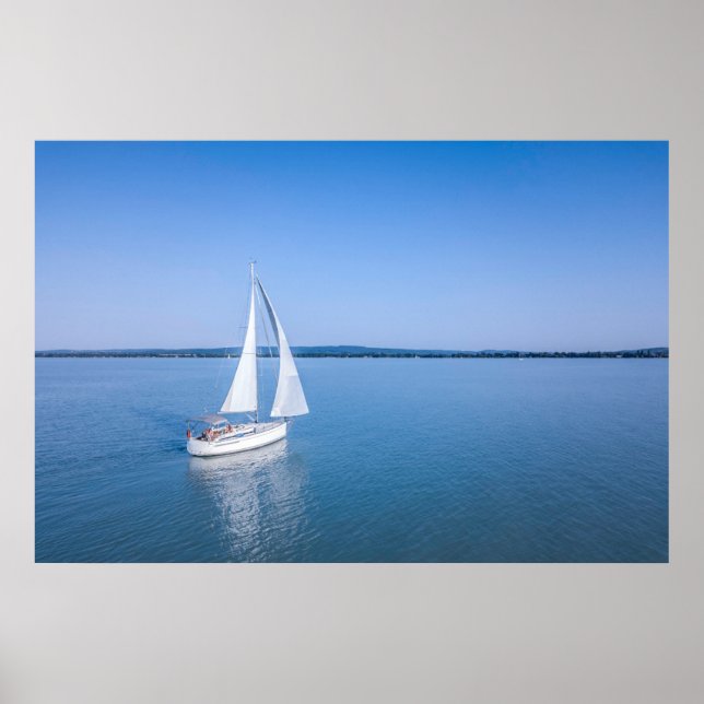 Water | Yacht at Lake Balaton Lake Hungary Poster (Front)