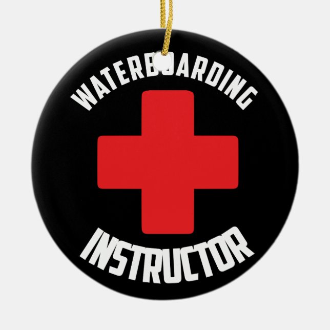Waterboarding Instructor Ceramic Tree Decoration (Front)