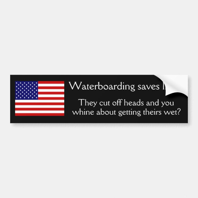 Waterboarding saves lives bumper sticker (Front)