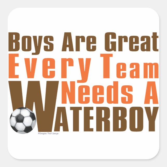 Waterboy Soccer Square Sticker (Front)