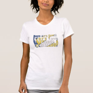 Waterboy Volleyball in Blue and Yellow T-Shirt