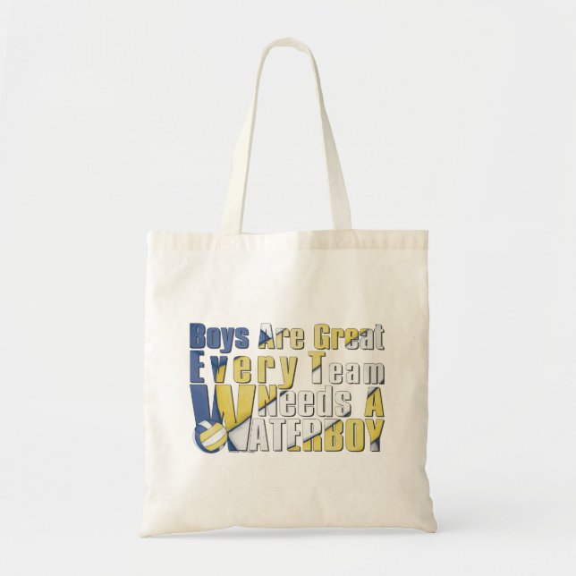Waterboy Volleyball in Blue and Yellow Tote Bag (Front)