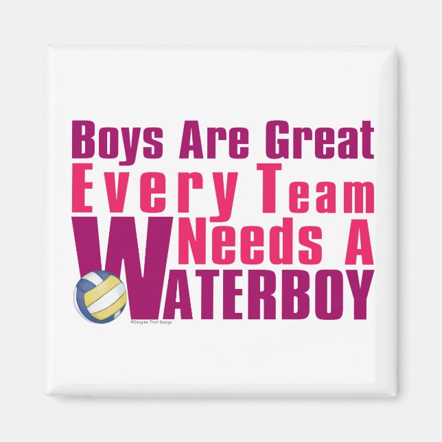 Waterboy Volleyball in Pink Magnet (Front)
