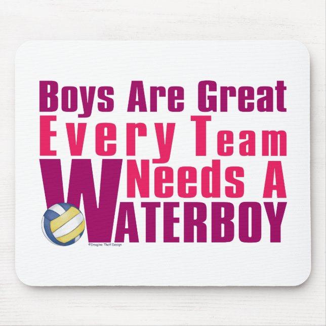 Waterboy Volleyball in Pink Mouse Mat (Front)
