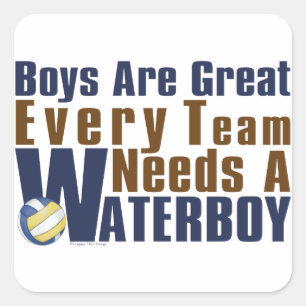 Waterboy Vollyball in Blue Square Sticker