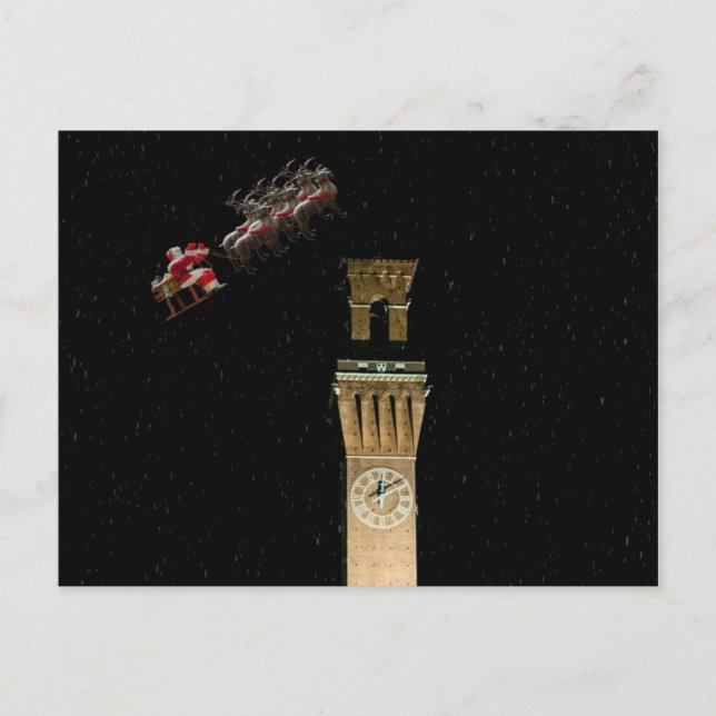 Waterbury Republican and Santa Holiday Postcard (Front)