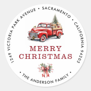 Watercolo Merry Christmas Return Address Labels