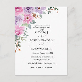 watercoloer floral wedding Postcard