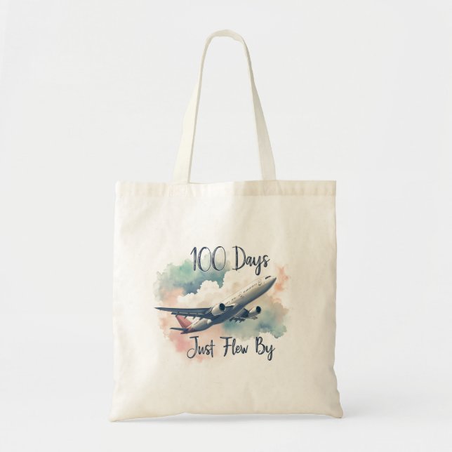 Watercolor 100 Days Tote Bag (Front)