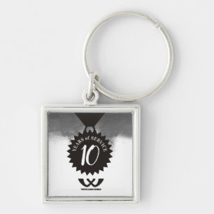 Watercolor 10 year employee anniversary keychain