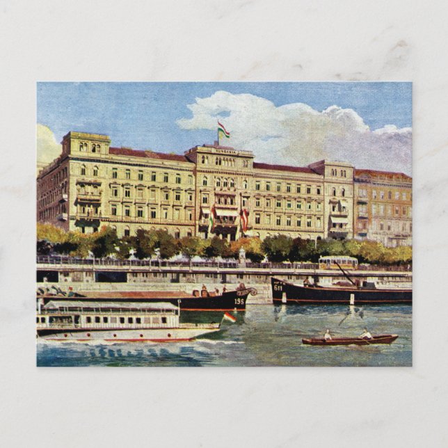 Watercolor 1920s Grand Hotel Budapest Postcard (Front)