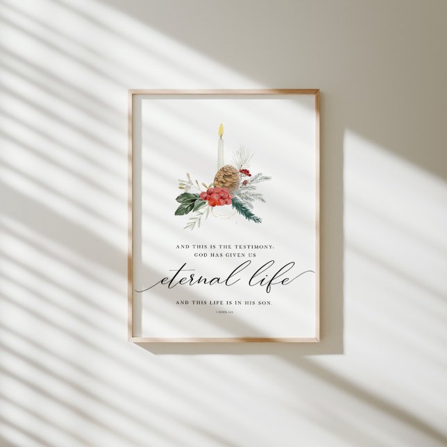 Watercolor 1 John 5:11 Christmas poster (Creator Uploaded)