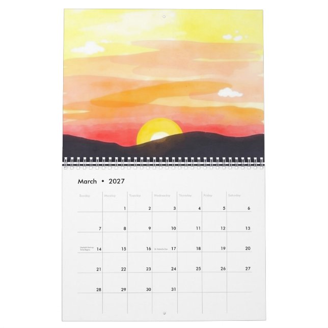 Watercolor 2025 Wall Calendar  (Mar 2027)