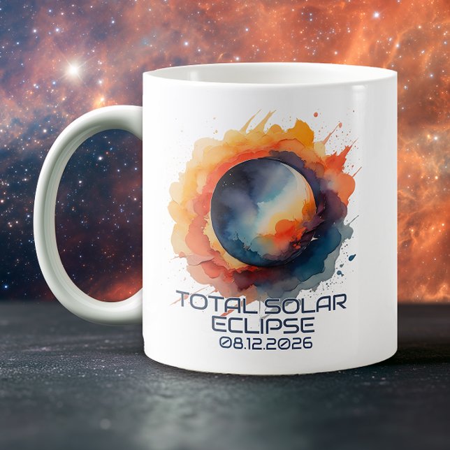 Watercolor 2026 Eclipse Keepsake Coffee Mug (Solar Eclipse Keepsake Mug)