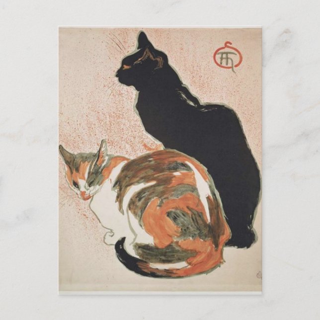 Watercolor - 2 Cats - Théophile Alexandre Steinlen Postcard (Front)
