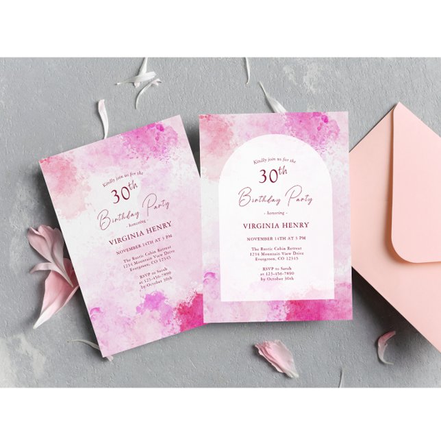 Watercolor 30th Birthday Invitation (Creator Uploaded)
