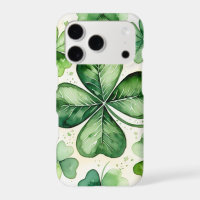 Watercolor 4 Leaf Clover Lucky Shamrock Irish Erin