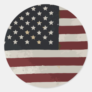 Watercolor 4th of July American Flag Classic Round Sticker