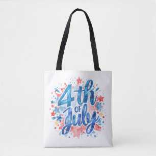 Watercolor 4th of July Patriotic Tote Bag