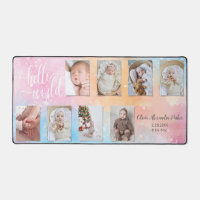 Watercolor 8-Photo Baby Collage w/Custom Script