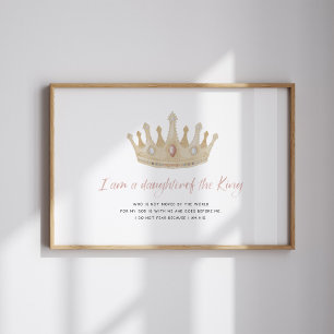 Watercolor a daughter of God with crown poster