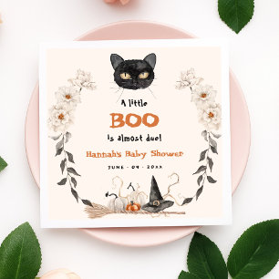 Watercolor A Little Boo Halloween Baby Shower Napkin