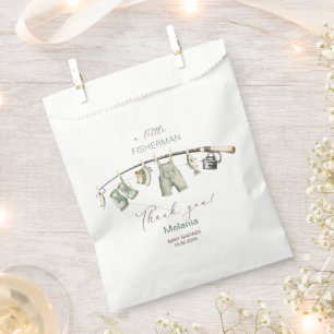    Watercolor a little fisherman  baby sPaper Plat Favour Bags