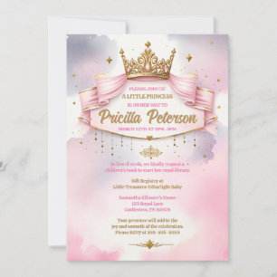 Watercolor A Little Princess Baby Shower Party Invitation