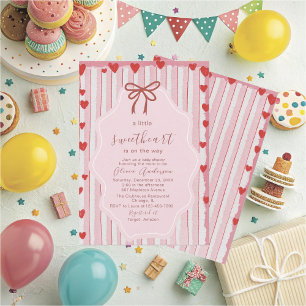 Watercolor a little sweet heart is on the way Baby Invitation
