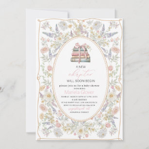 Watercolor A New Chapter Begin Baby Shower Invita Invitation