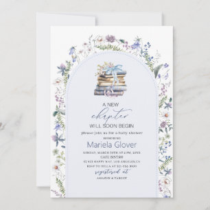 Watercolor A New Chapter Begin Baby Shower Invitation