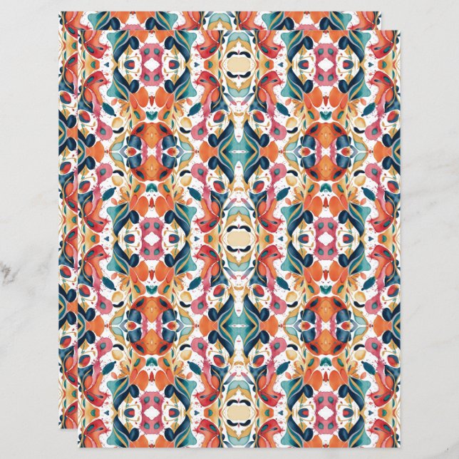 Watercolor Abstract 18 Scrapbook Paper (Front/Back)